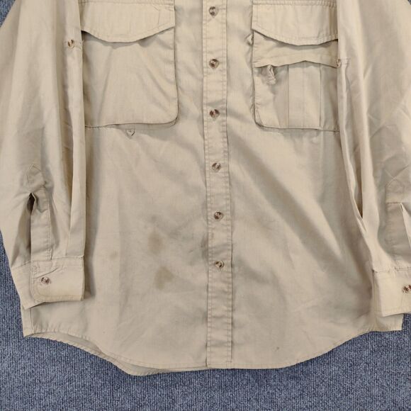 Rivers End DOW Agroscience Button Down Long Sleeve Shirt SZ XL Tan Pockets - Picture 8 of 14